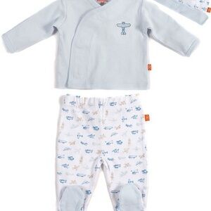 Baby Blue Airplane kimono Set